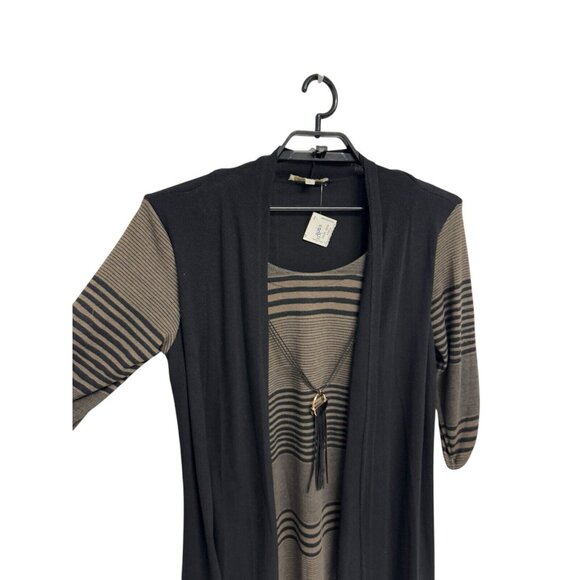 Haani New York knit top with cardigan vest with Necklace petite size PL - Picture 8 of 10